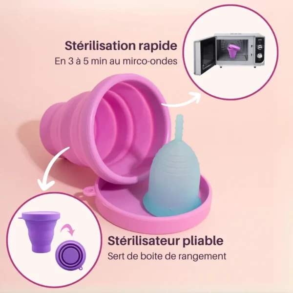 Cup menstruelle avec Stérilisateur